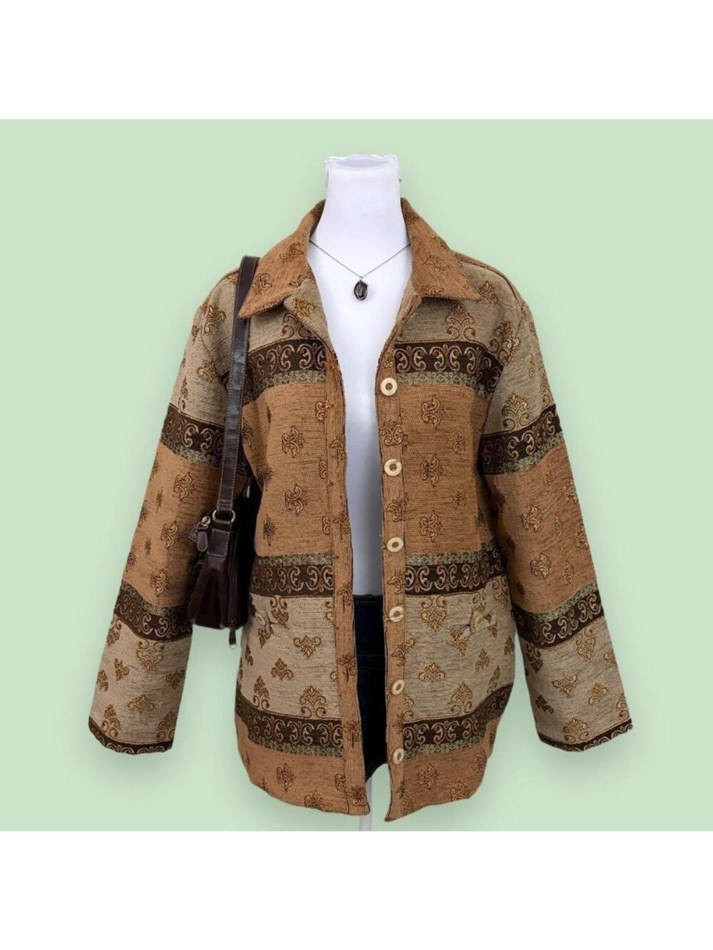 90s patchwork boho tapestry jacket